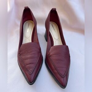 Nicholas Kirkwood Burgundy Leather Flats